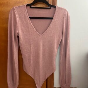 Abercrombie & Fitch Mauve Long Sleeve Bodysuit